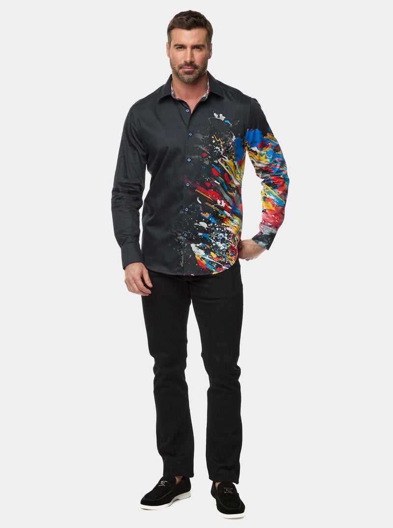 Robert Graham Knightsbridge Long Sleeve Button Down Shirt Czarne | VKYDTR109