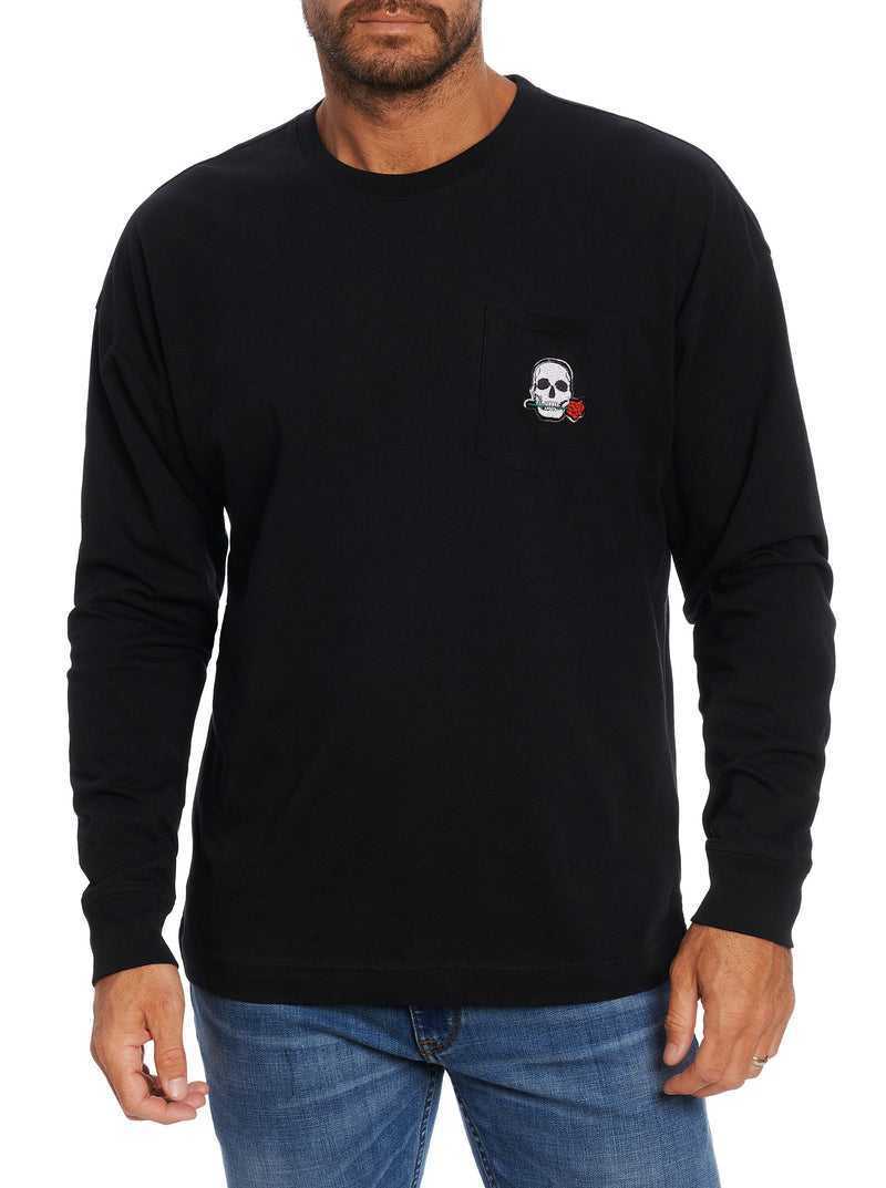 Robert Graham Las Vegas Long Sleeve T-shirt Czarne | QEKOCU783