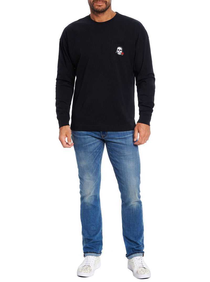 Robert Graham Las Vegas Long Sleeve T-shirt Czarne | QEKOCU783