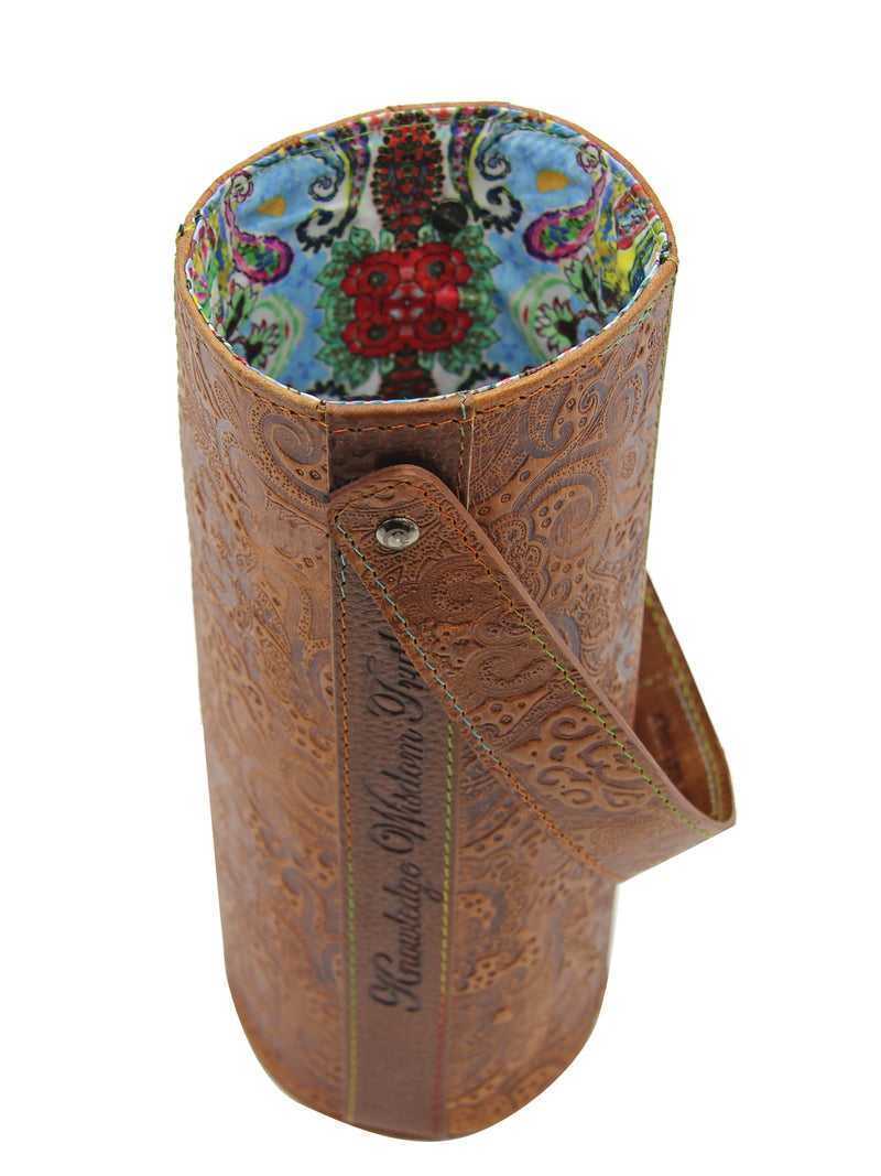 Robert Graham Leather Wine Bottle Carrier Tan | CXBWJF549