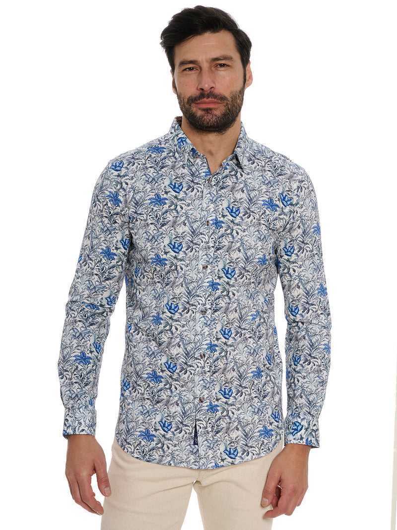 Robert Graham Leif Long Sleeve Knit Shirt Niebieskie | HRSIPW490