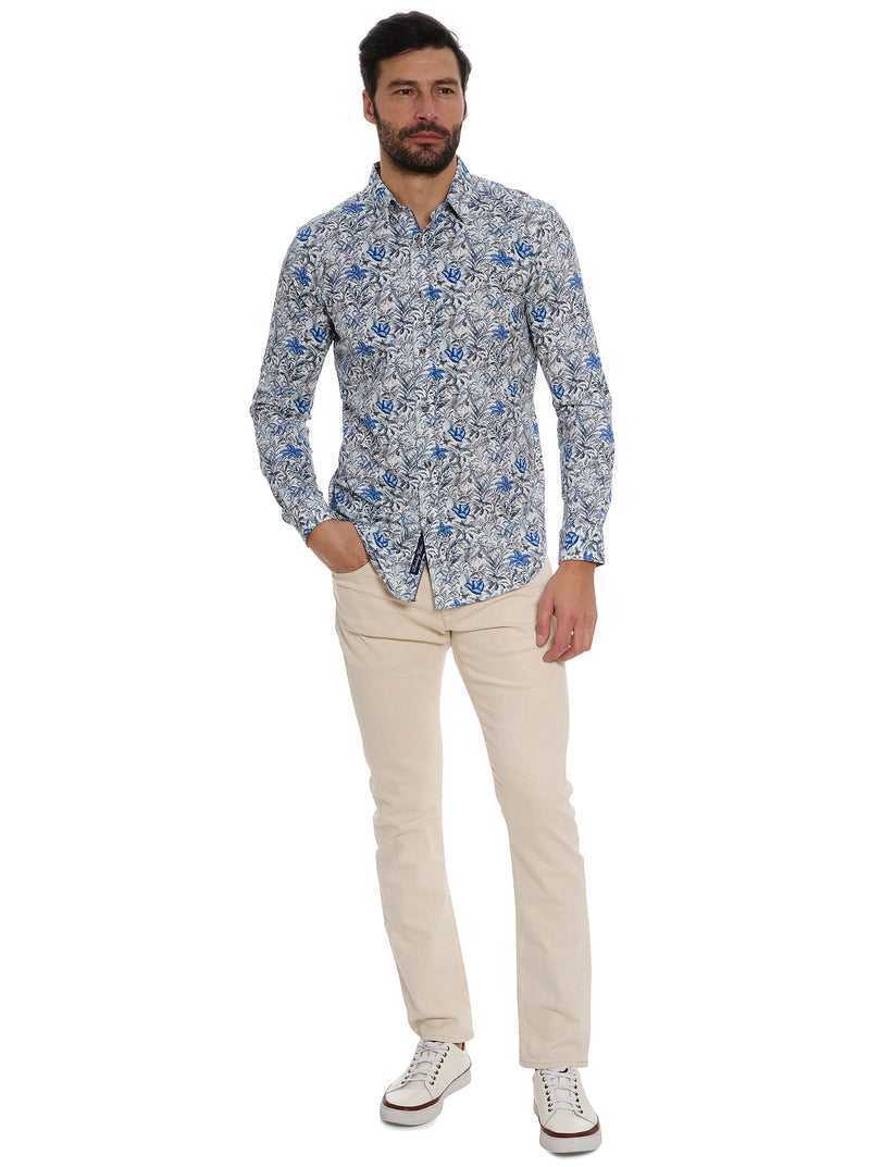 Robert Graham Leif Long Sleeve Knit Shirt Niebieskie | CFAXJV093