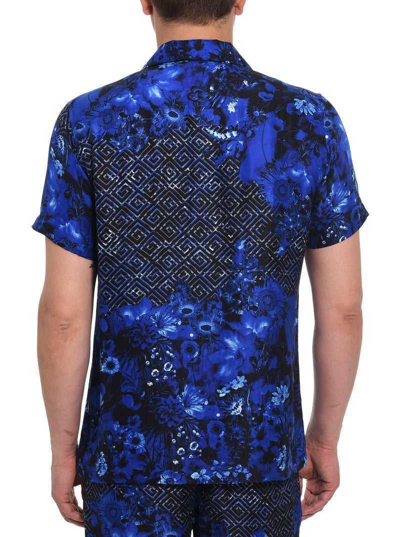 Robert Graham Limited Edition Blue Universe Short Sleeve Button Down Shirt Multi | QMJKSU859