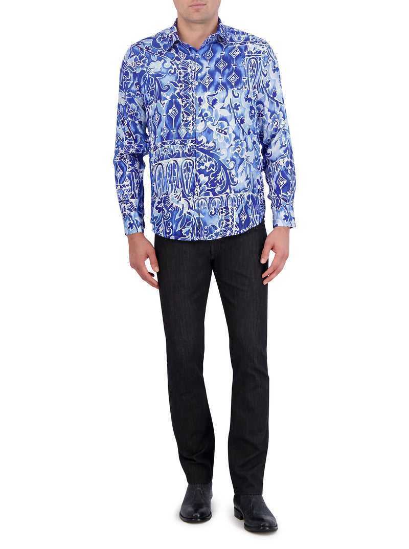 Robert Graham Limited Edition Jaipore Long Sleeve Button Down Shirt Niebieskie | AVTOLH271