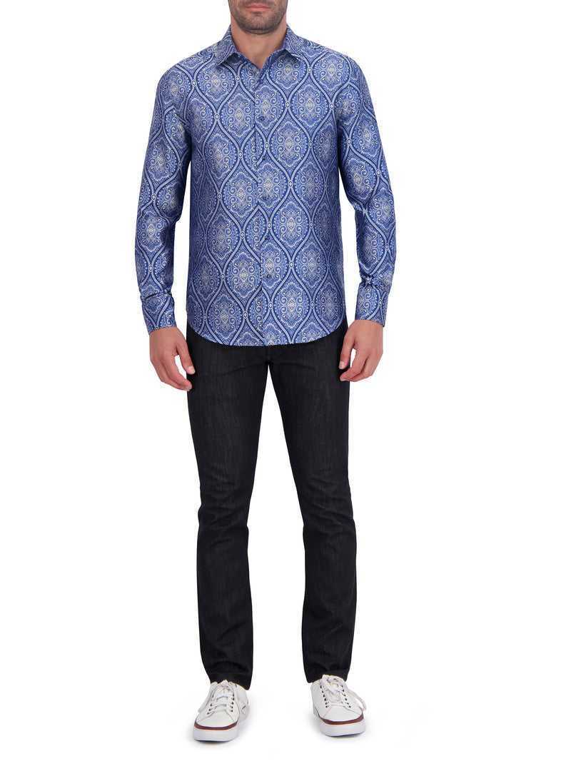 Robert Graham Limited Edition Sovereignty Long Sleeve Button Down Shirt Niebieskie | ODSHBI095