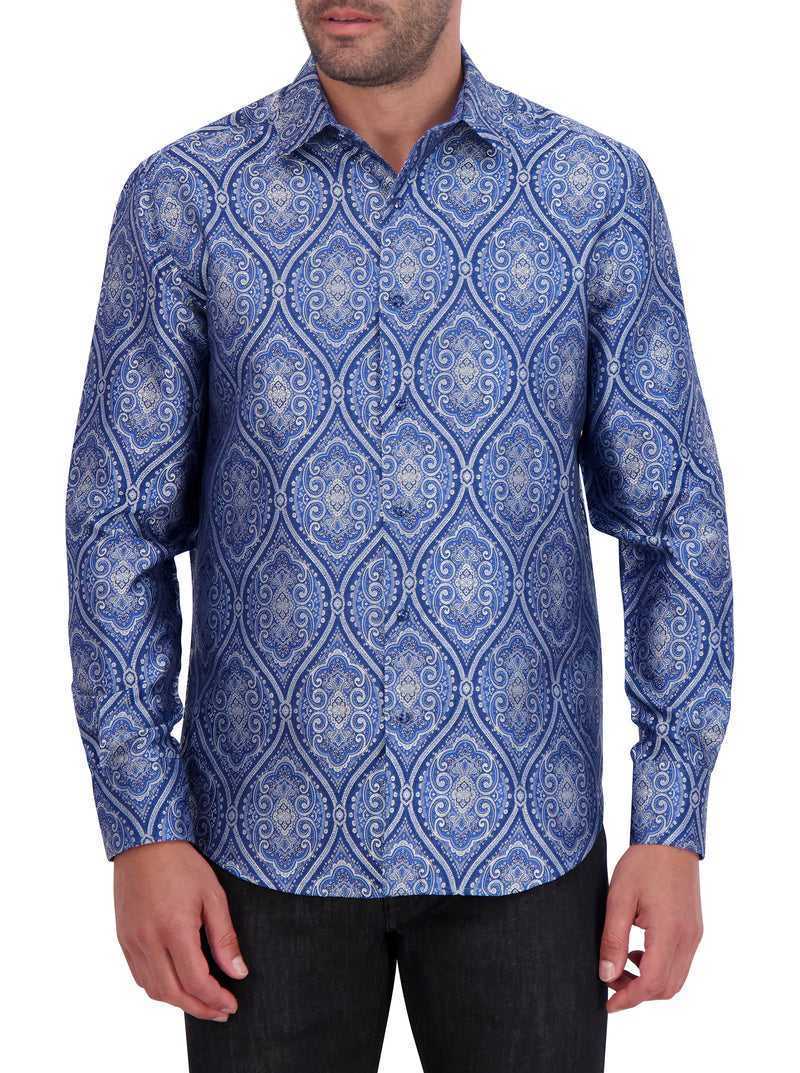 Robert Graham Limited Edition Sovereignty Long Sleeve Button Down Shirt Niebieskie | ODSHBI095