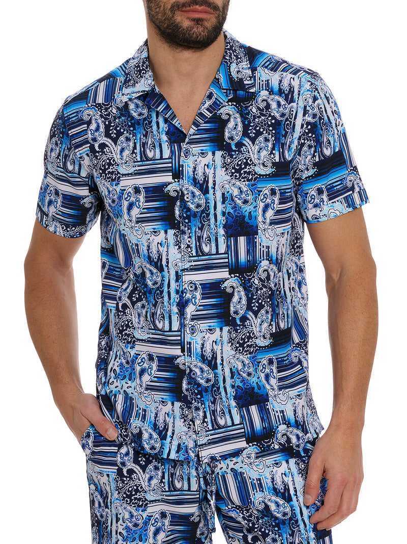 Robert Graham Makua Short Sleeve Button Down Shirt Granatowe | UNIXPH768