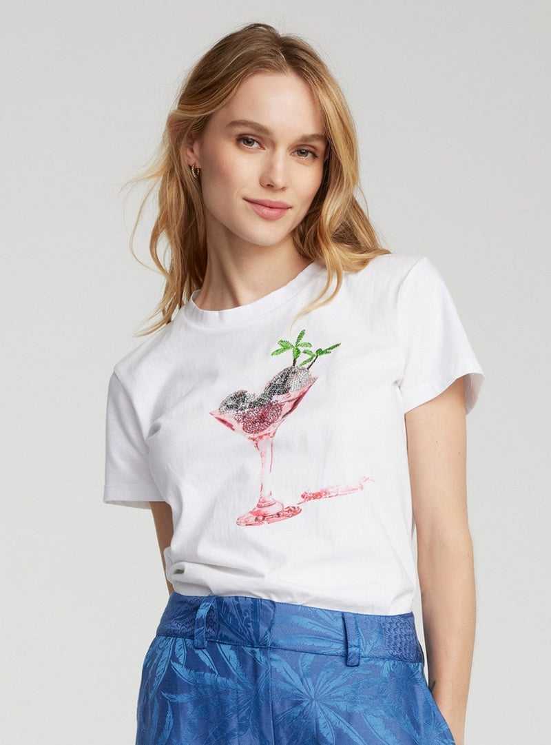 Robert Graham Martini Mix T-shirt Białe | QWJEUB218