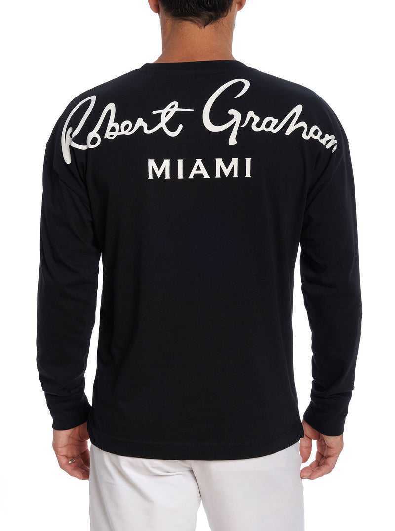 Robert Graham Miami Long Sleeve T-shirt Czarne | FOMHWU936