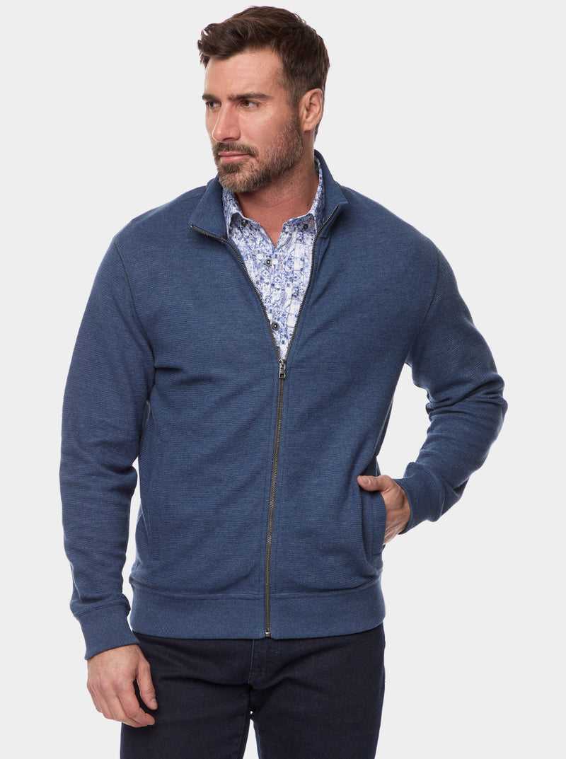 Robert Graham Moser Long Sleeve Knit Full Zip Charcoal | SFHGXJ380