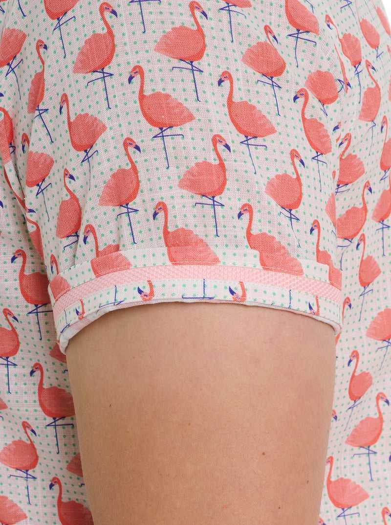 Robert Graham Polka Flamingo Short Sleeve Button Down Shirt Multi | SFOCZP641