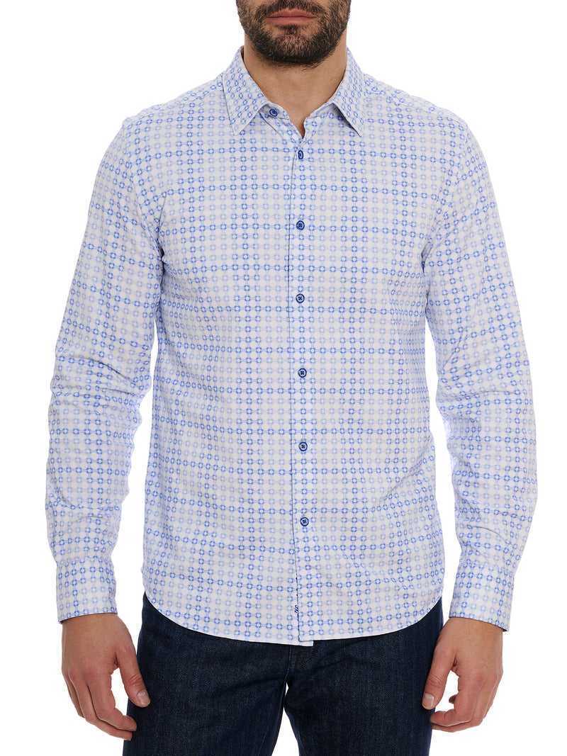 Robert Graham Port Of Call Motion Long Sleeve Knit Shirt Niebieskie | TWAVSL930