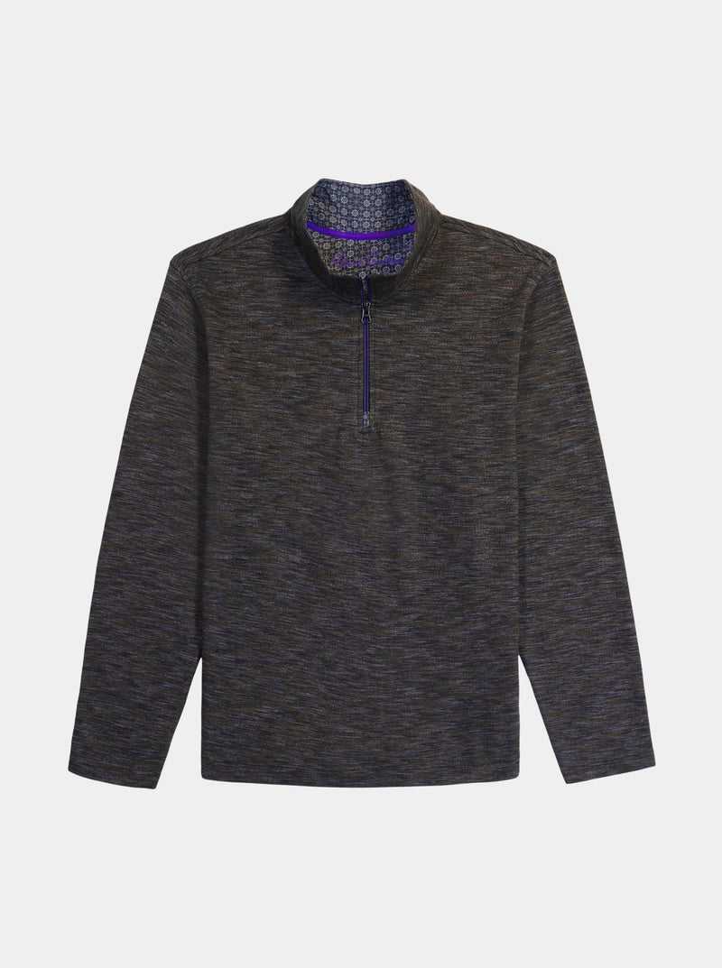 Robert Graham Remo Long Sleeve Knit 1/4 Zip Ciemny | LVFXJN086