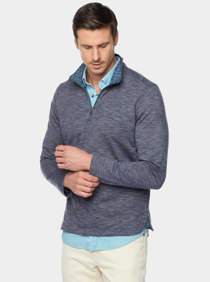 Robert Graham Remo Long Sleeve Knit 1/4 Zip Ciemny | LVFXJN086