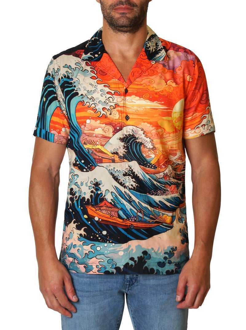 Robert Graham Ride The Wave Short Sleeve Button Down Shirt Multi | LPHZBS562