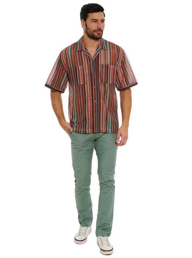 Robert Graham Serape Short Sleeve Button Down Shirt Multi | SBAGNM268