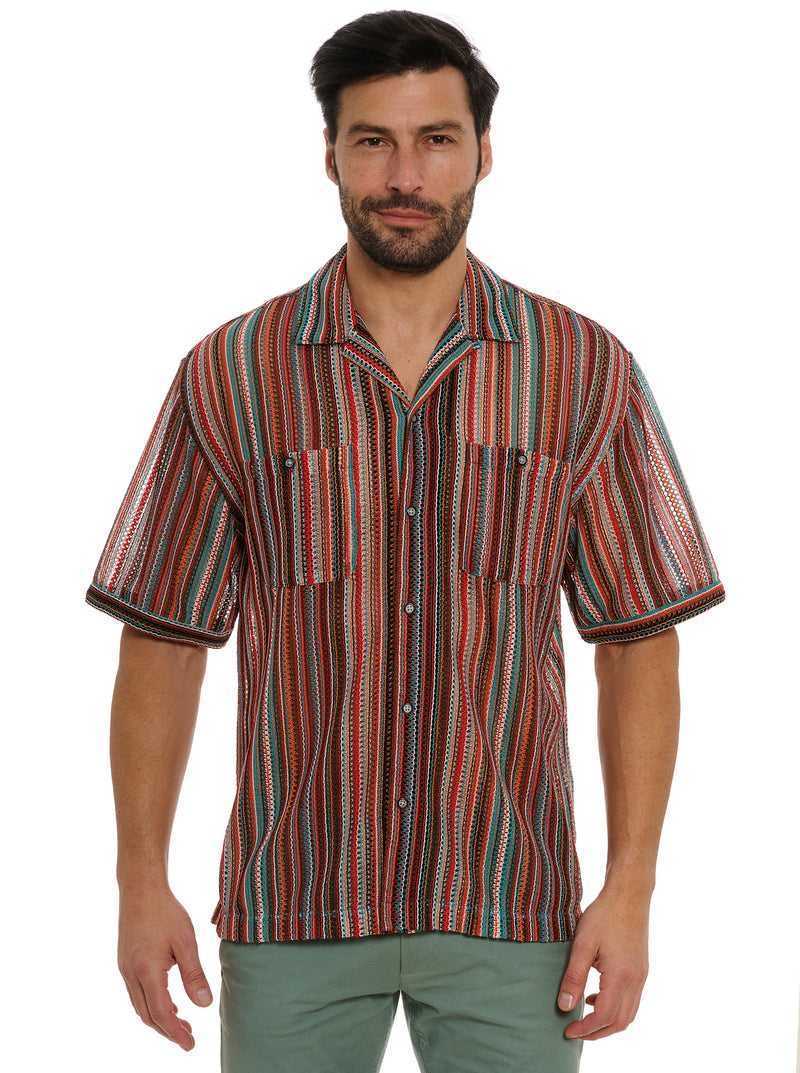 Robert Graham Serape Short Sleeve Button Down Shirt Multi | SBAGNM268