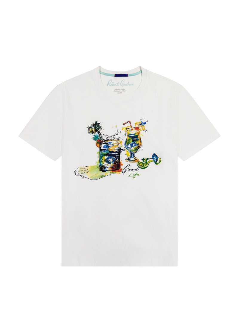 Robert Graham Sips And Spades T-shirt Białe | GQPRSZ916