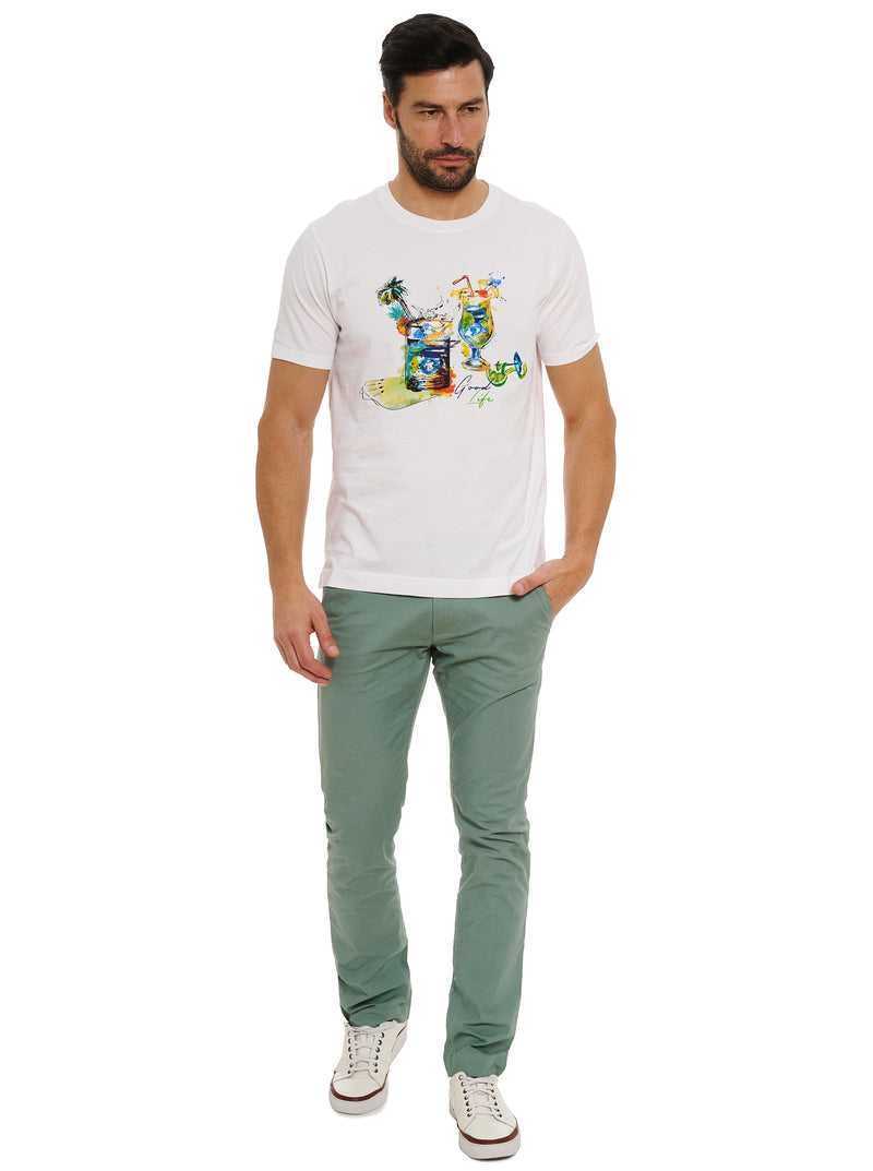 Robert Graham Sips And Spades T-shirt Białe | GQPRSZ916