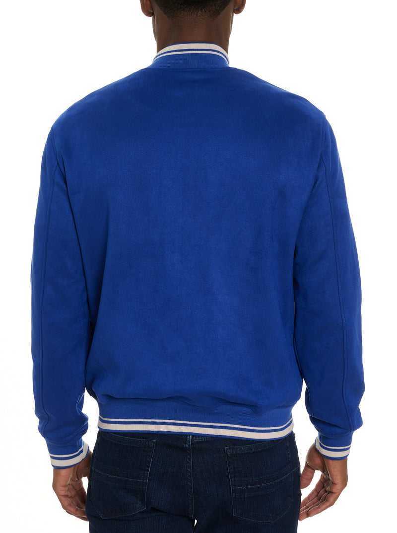 Robert Graham Suede Bomber Jacket Cobalt | GKWJUA376