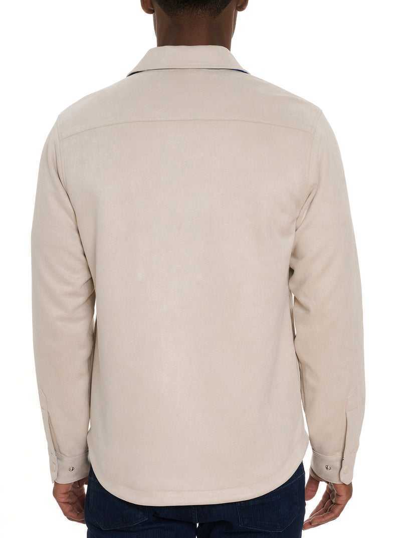 Robert Graham Suede Shirt Jacket Stone | BONRWM780