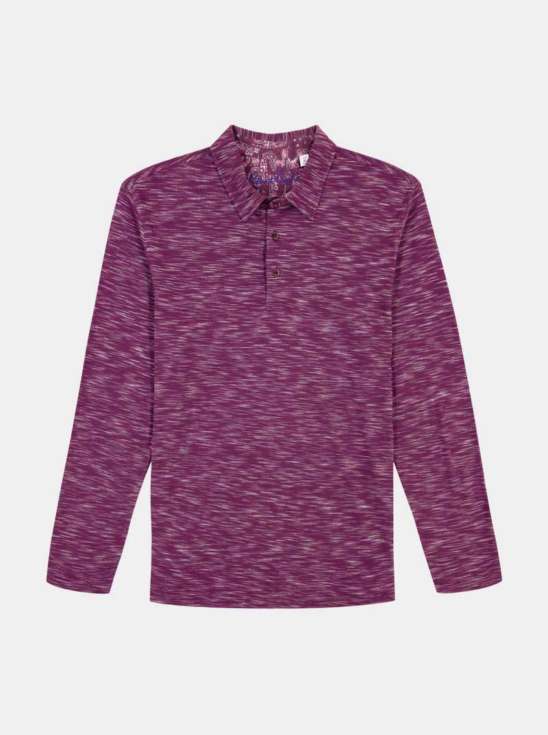 Robert Graham Thales Long Sleeve Polo Granatowe | PHKGZY742