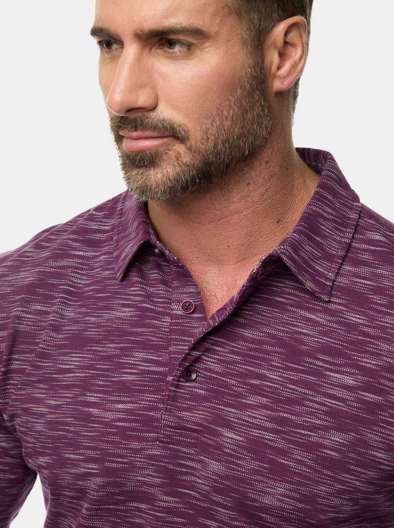 Robert Graham Thales Long Sleeve Polo Granatowe | PHKGZY742