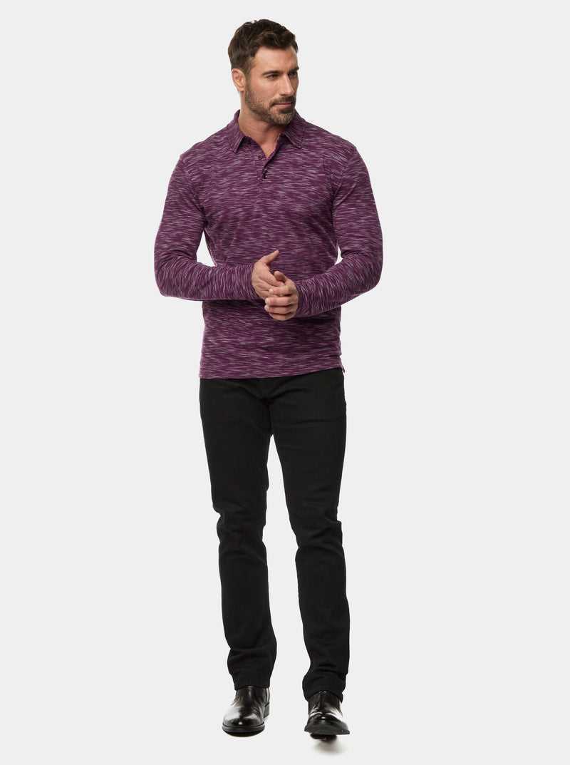 Robert Graham Thales Long Sleeve Polo Granatowe | PHKGZY742