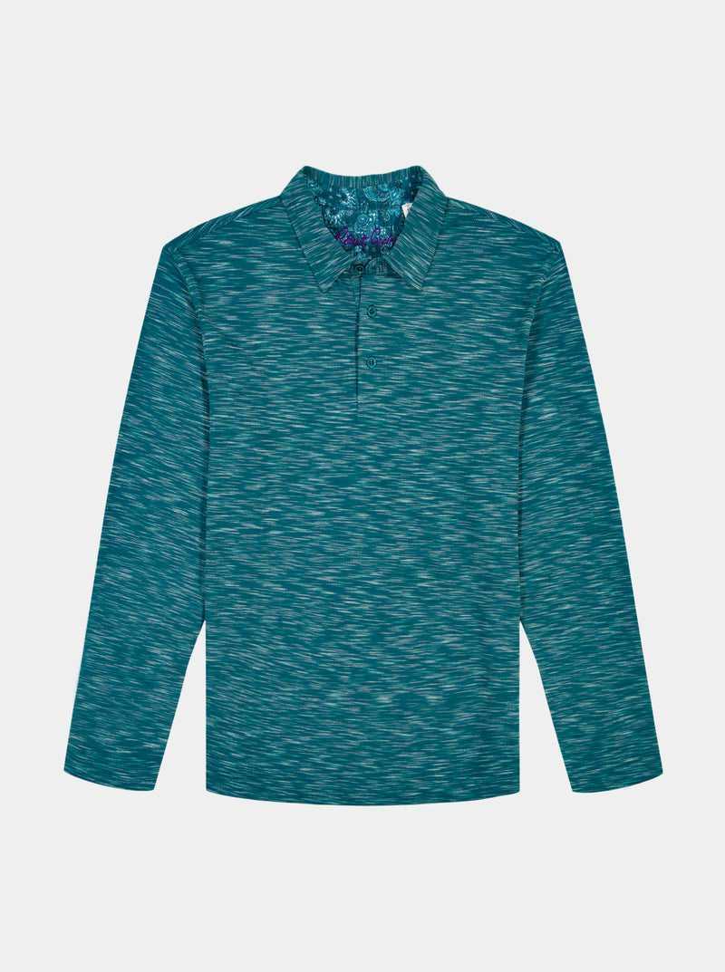 Robert Graham Thales Long Sleeve Polo Granatowe | PHKGZY742