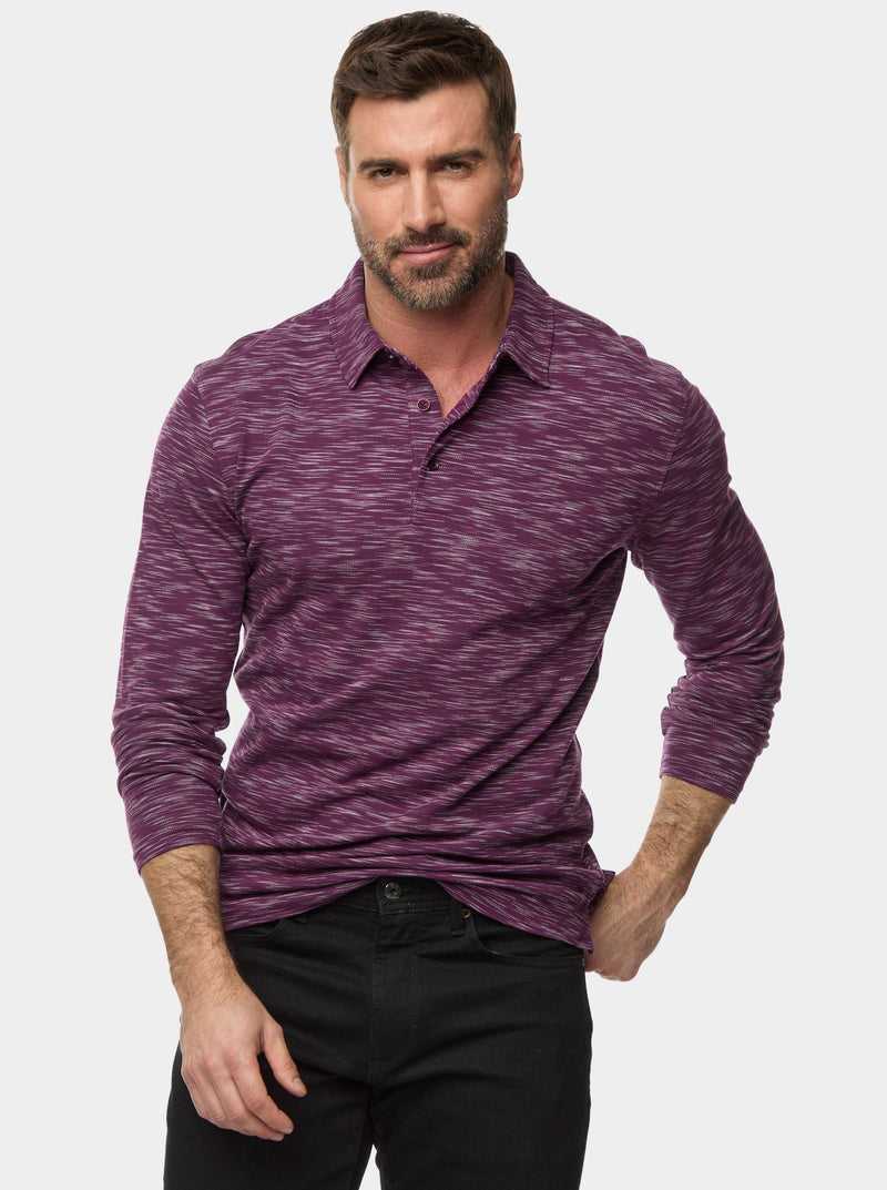 Robert Graham Thales Long Sleeve Polo Granatowe | PHKGZY742