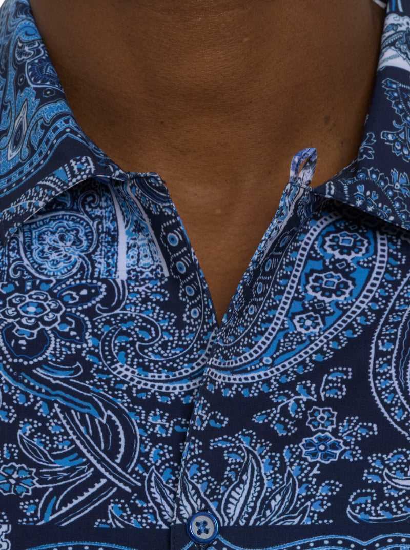 Robert Graham The Gotham Short Sleeve Button Down Shirt Granatowe | EVCOHJ849