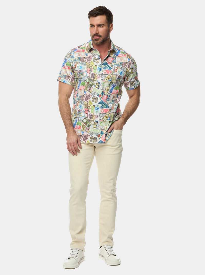 Robert Graham The Heist Short Sleeve Button Down Shirt Multi | BUGPMZ201