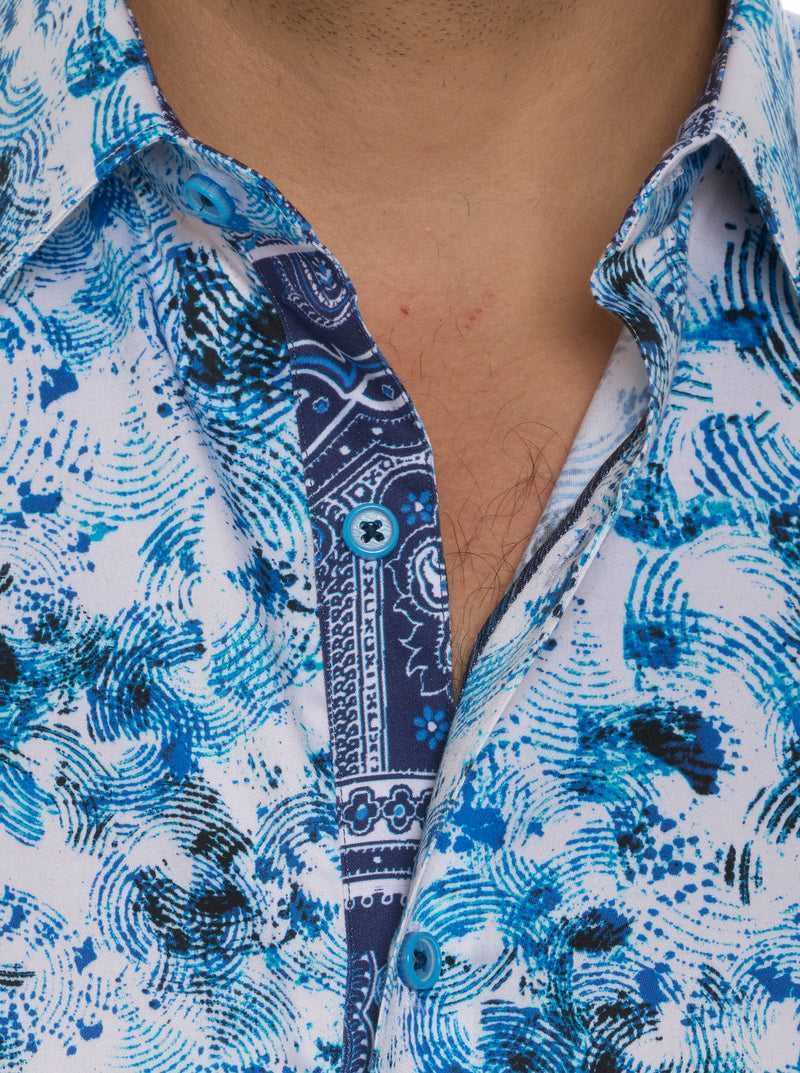 Robert Graham The Lowell Short Sleeve Button Down Shirt Teal | LKJFND190