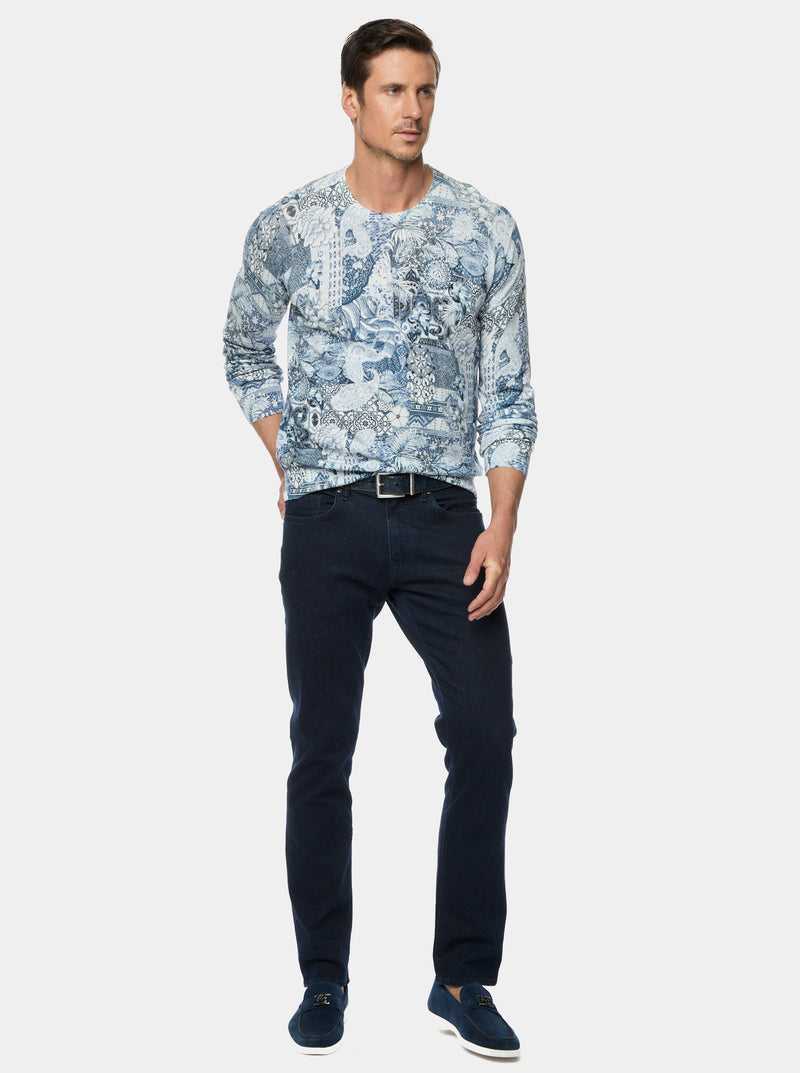 Robert Graham Valtos Long Sleeve Knit Niebieskie | ZIVRWC352