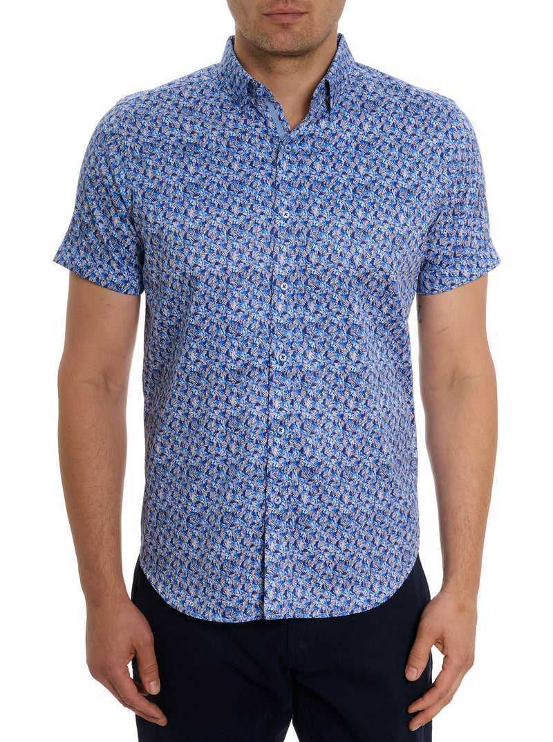 Robert Graham Wade Short Sleeve Button Down Shirt Niebieskie | NAXOSI236