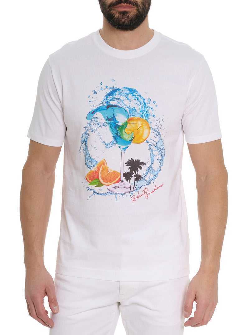 Robert Graham Wavy Ride T-shirt Białe | FLXYND852