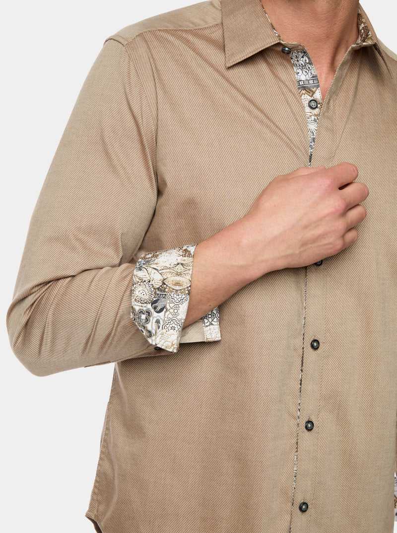 Robert Graham Wayfarer Long Sleeve Button Down Shirt Khaki | IJLUYH573