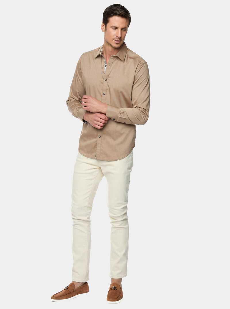 Robert Graham Wayfarer Long Sleeve Button Down Shirt Khaki | IJLUYH573