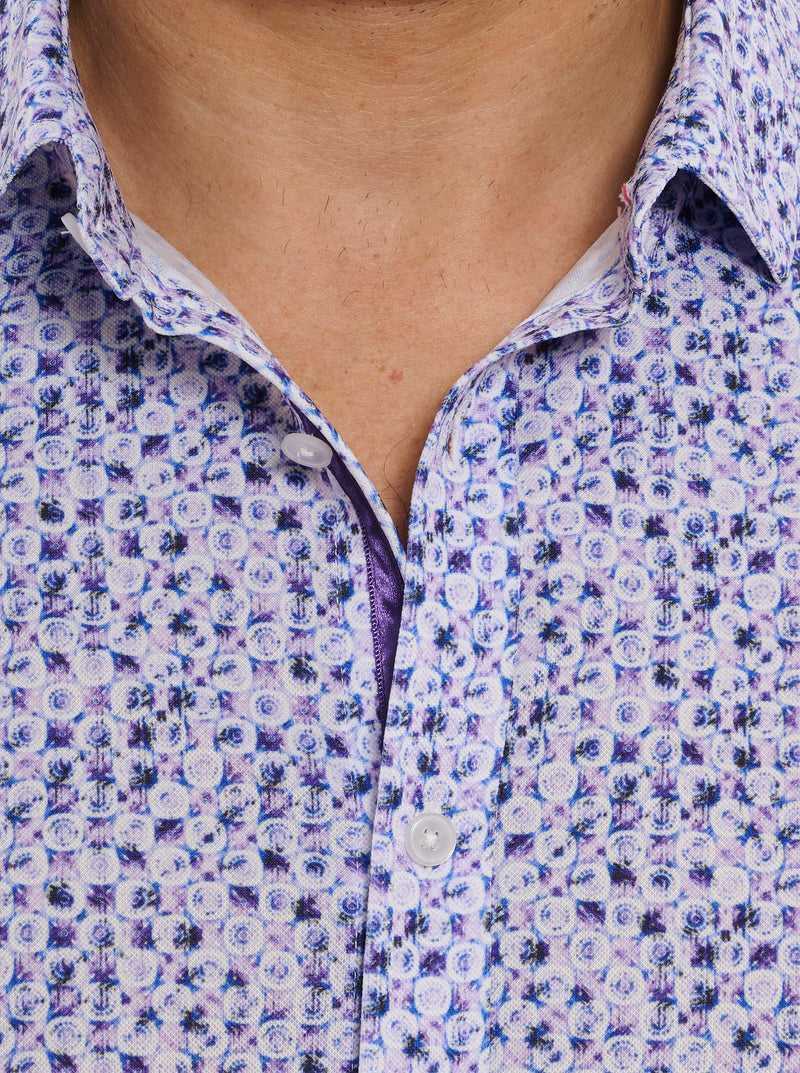 Robert Graham Zambia Short Sleeve Knit Shirt Fioletowe | SMKUCA291