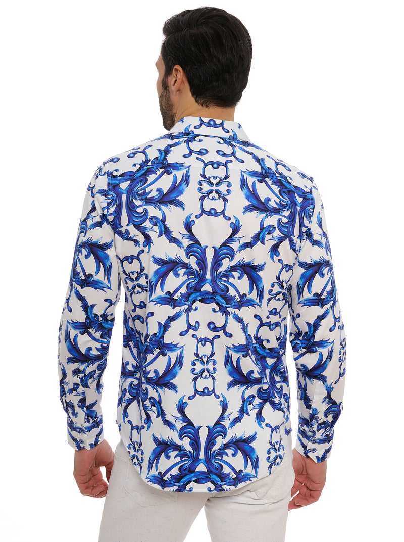 Robert Graham Zuma Long Sleeve Button Down Shirt Niebieskie | PTQKJA078