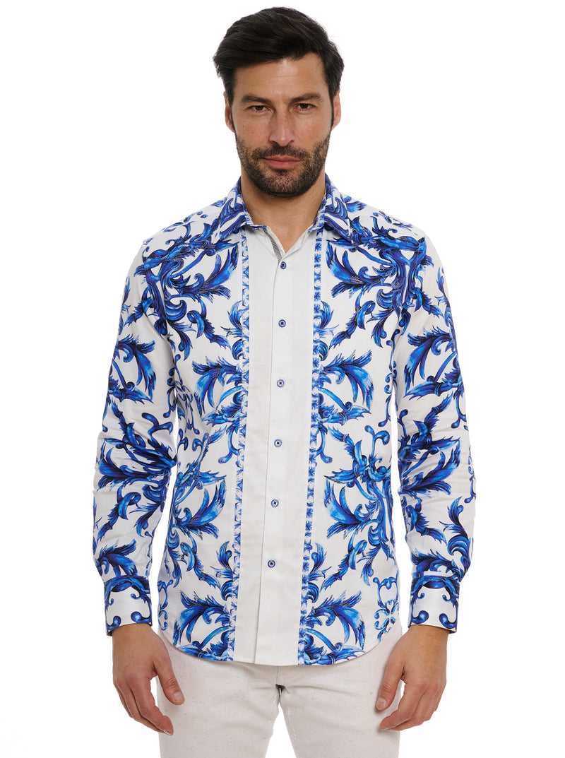 Robert Graham Zuma Long Sleeve Button Down Shirt Niebieskie | PTQKJA078